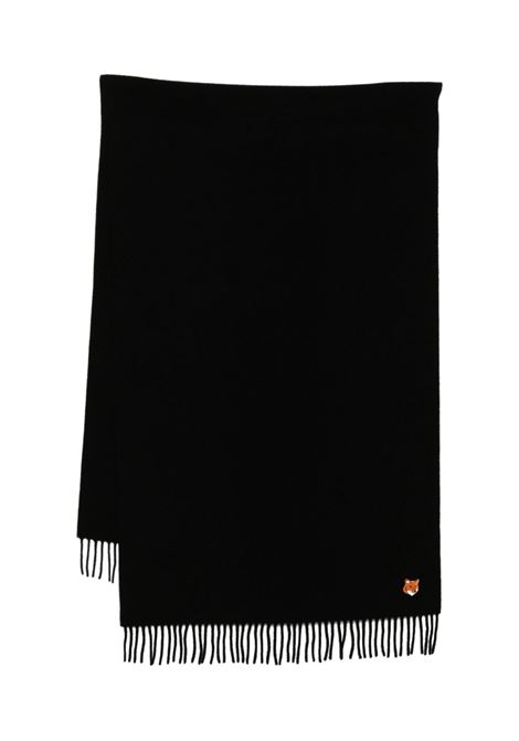 fox head scarf unisex black MAISON KITSUNÉ | PM06201WB0044P199